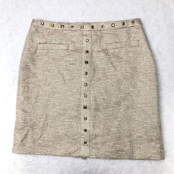 🚨 Skies are Blue Metallic Gold Studded Skirt - Picture 1 of 7